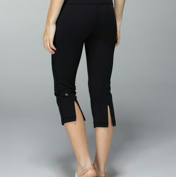 lululemon athletica Pants - Lululemon midi split Crops dark blue  Sz 4